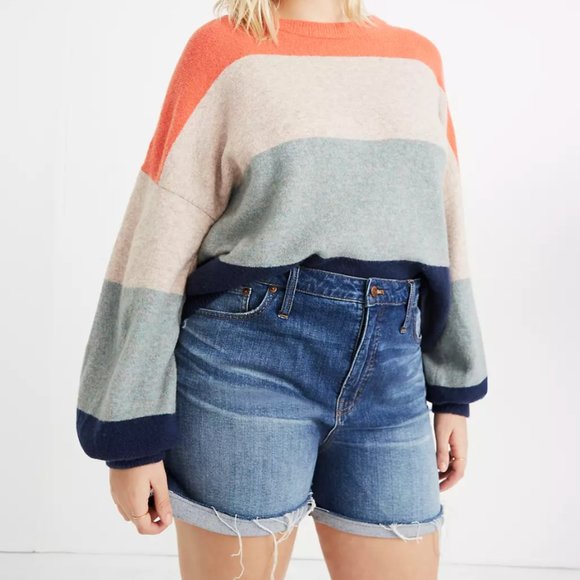 Madewell Denim - NWT Madewell High Rise Denim Cuff Shorts Glenoaks/Medium Wash Size 30